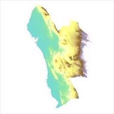 نقشه مدل رقومی ارتفاعی (DEM) شهرستان میناب (واقع در استان هرمزگان)