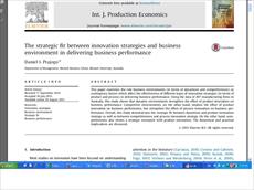 ترجمه The strategic fit betweeninnovationstrategiesandbusiness environmentindeliveringbusinessperfor