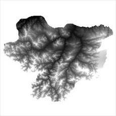 نقشه مدل رقومی ارتفاعی (DEM) شهرستان سقز (واقع در استان کردستان)