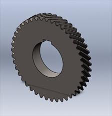 فایل سه بعدی چرخ دنده مورب DIN - RH Helical gear 2 M 55 T