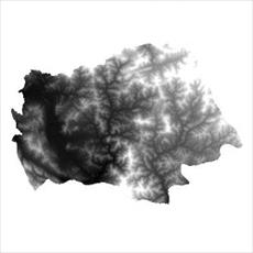 نقشه مدل رقومی ارتفاعی (DEM) شهرستان مریوان (واقع در استان کردستان)