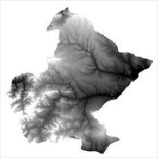 نقشه مدل رقومی ارتفاعی (DEM) شهرستان دیواندره (واقع در استان کردستان)
